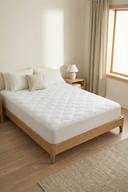 Kapitone Telalı Fitted Yatak Koruyucu Beyaz