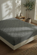 Kapitoneli Sıvı Geçirmez Fitted Alez Gri