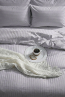 83 Tel (210 TC) Pamuk Saten Çizgili Nevresim Takımı - Çift Kişilik - Lila