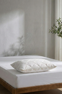 Kapitoneli Yastık Alezi Beyaz