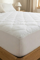 Kapitone Telalı Fitted Yatak Koruyucu Beyaz