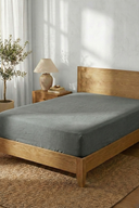 Pamuklu Lastikli Çarşaf Koyu Gri