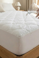 Kapitoneli Sıvı Geçirmez Fitted Alez Beyaz