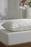 Kapitone Sıvı Geçirmez Fermuarlı Yastık Alezi Beyaz